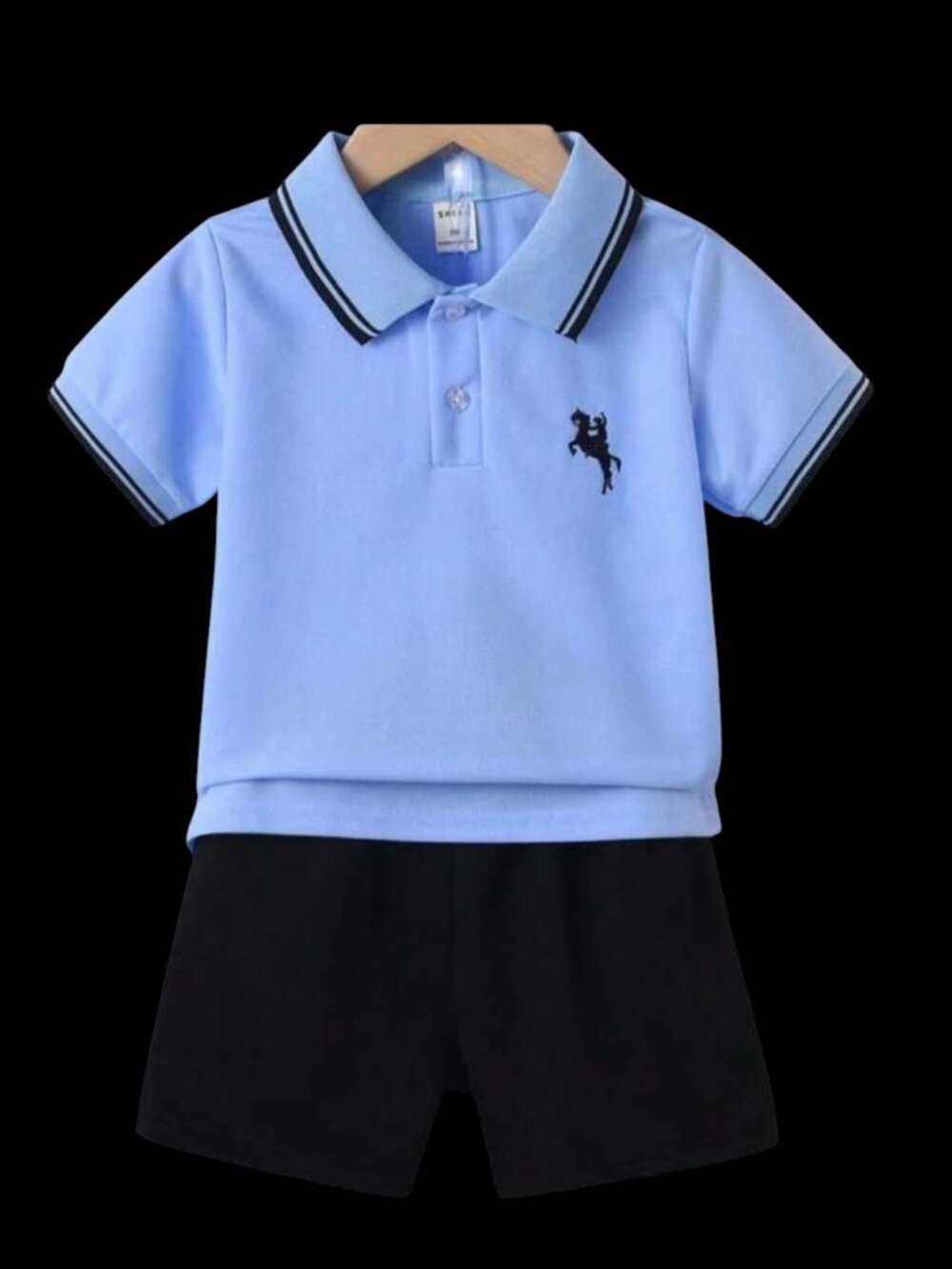 New  Toddler Boys Summer Blue Short Sleeve Polo Shirt Size 1-2Y